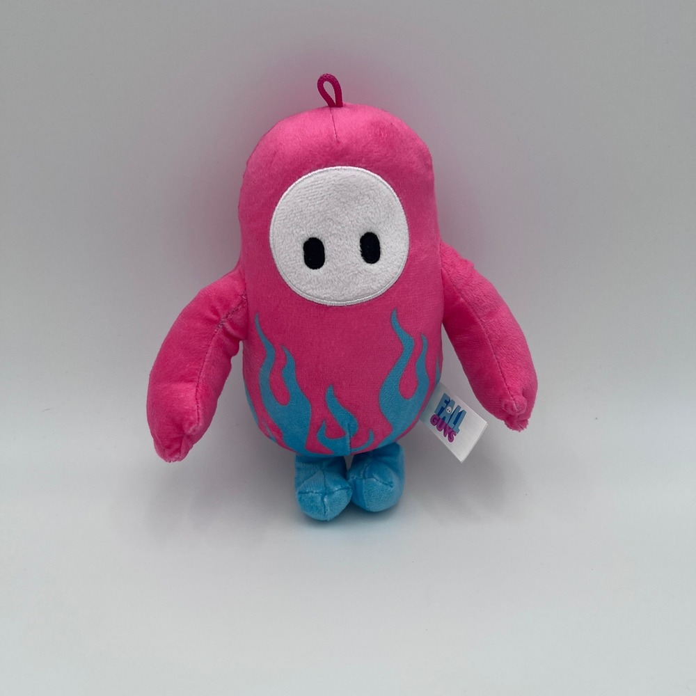 Fall Guys Hot Rod Pink Blue Flame Plush 8 Inch Moose Toys Bean Stuffed Animal